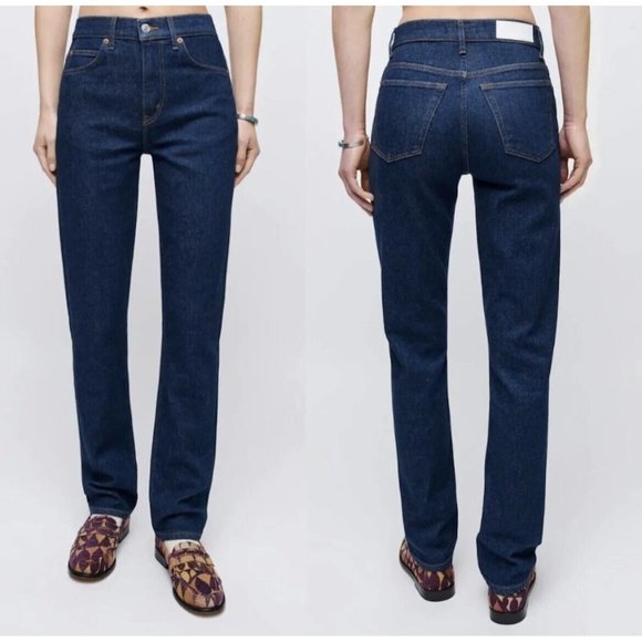 NWT RE/DONE Stretch 70s Straight Rigid Lake Blue Jeans Size 25 $265 - Picture 1 of 9
